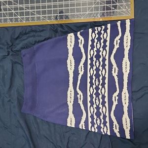 Blue and White Knit Skirt